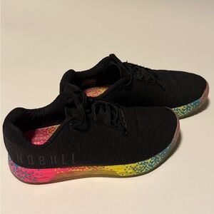 NOBULL Black Trainers with Multicolor Soles